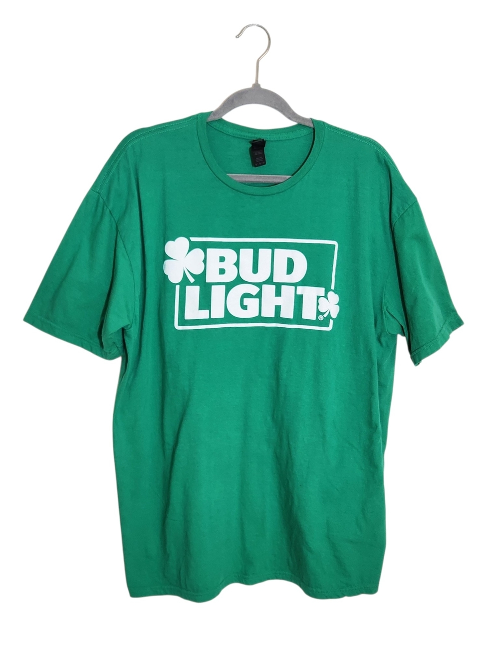 Gildan Green Bud Light Shamrock Graphic T-Shirt Size XL